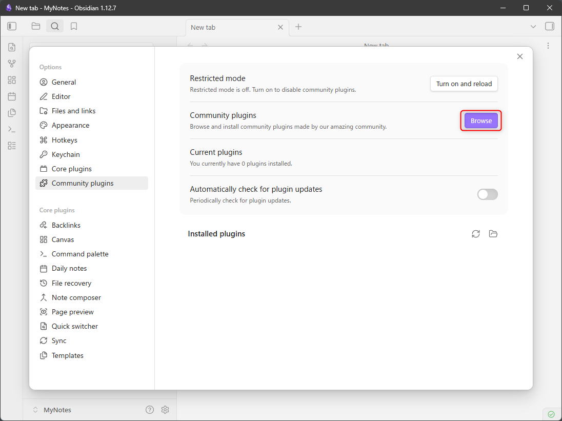 Browse community plugins
