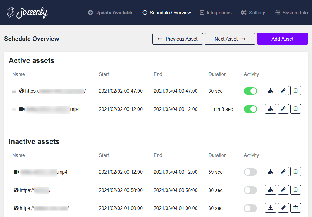 Schedule Overview